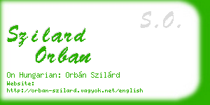szilard orban business card
