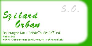 szilard orban business card